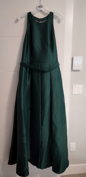 Mikado Walk-through Bridesmaid Dress in Juniper - Picture 1 of 3